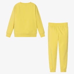 Calvin Klein Jeans-Yellow Cotton Logo Tracksuit | Childrensalon Outlet