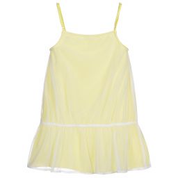 Calvin Klein Jeans-Yellow Jersey & Tulle Dress | Childrensalon Outlet