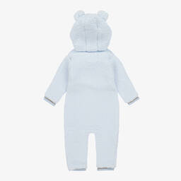 Caramelo Kids-Baby Boys Blue Teddy Fleece Pramsuit | Childrensalon Outlet