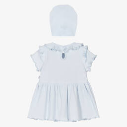 Caramelo Kids-Baby Girls Blue Cotton Bows Dress Set | Childrensalon Outlet