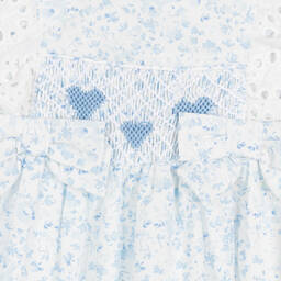 Caramelo Kids-Baby Girls Blue & White Floral Dress | Childrensalon Outlet