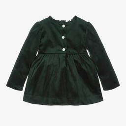 Caramelo Kids-فستان مطرز سموكينغ مخمل لون أخضر للمولودات | Childrensalon Outlet