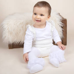 Caramelo Kids-Baby Girls Ivory Knitted Shorts  | Childrensalon Outlet