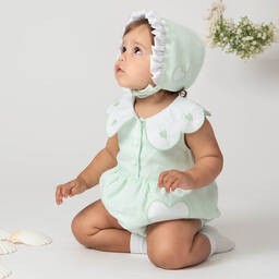 Caramelo Kids-Baby Girls Mint Green Shortie & Bonnet Set | Childrensalon Outlet
