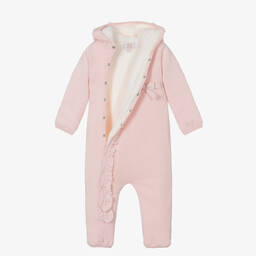 Caramelo Kids-Baby Girls Pink Cotton Knit Pramsuit | Childrensalon Outlet