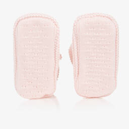 Caramelo Kids-Baby Girls Pink Knitted Booties | Childrensalon Outlet
