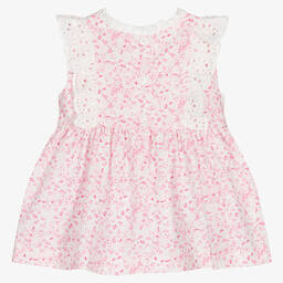 Caramelo Kids-Baby Girls Pink & White Floral Dress | Childrensalon Outlet