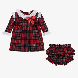 Caramelo Kids-Baby Girls Tartan Dress Set | Childrensalon Outlet