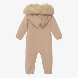 كاراميلو كيدز -أوفرول للخروج قطن محبوك لون بيج للأطفال | Childrensalon Outlet