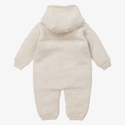 Caramelo Kids-Beige Knit Baby Pramsuit | Childrensalon Outlet