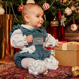 Caramelo Kids-Blue Checked Baby Shortie Set | Childrensalon Outlet