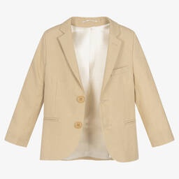 Caramelo Kids-Boys Beige Linen 3 Piece Suit | Childrensalon Outlet