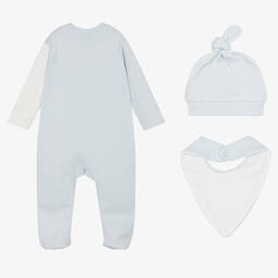 Caramelo Kids-Boys Blue & Ivory Babysuit Set | Childrensalon Outlet