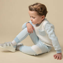 Caramelo Kids-Бело-голубой спортивный костюм из хлопка | Childrensalon Outlet