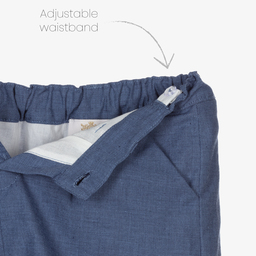 Caramelo Kids-طقم شورت قطن لون أزرق وأبيض للأولاد | Childrensalon Outlet