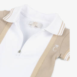 Caramelo Kids-Boys Cotton Beige Polo Ensemble | Childrensalon Outlet