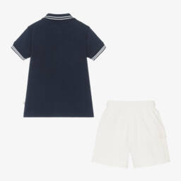 Caramelo Kids-Элегантный синий и белый хлопковый комплект для мальчиков | Childrensalon Outlet