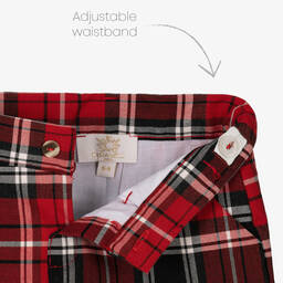 Caramelo Kids-Boys Festive Red Tartan Shorts Set | Childrensalon Outlet
