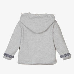 Caramelo Kids-Boys Grey Knitted Fair Isle Zip-Up Hoodie | Childrensalon Outlet