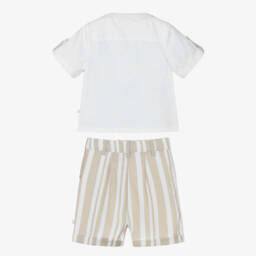 Caramelo Kids-Boys Ivory & Beige Summer Outfit | Childrensalon Outlet