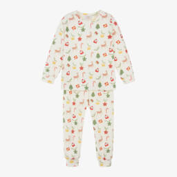 Caramelo Kids-Boys Ivory Festive Fleece Pyjamas | Childrensalon Outlet