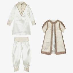 Caramelo Kids-Кремово-золотистый костюм из парчи | Childrensalon Outlet