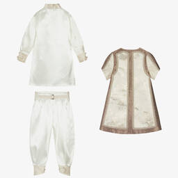 Caramelo Kids-Кремово-золотистый костюм из парчи | Childrensalon Outlet