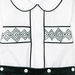 Caramelo Kids-Boys Ivory & Green Velvet Buster Suit | Childrensalon Outlet