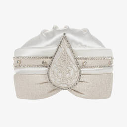 Caramelo Kids-Boys Ivory Satin & Diamanté Turban | Childrensalon Outlet