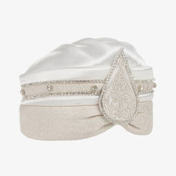 Caramelo Kids-Boys Ivory Satin & Diamanté Turban | Childrensalon Outlet