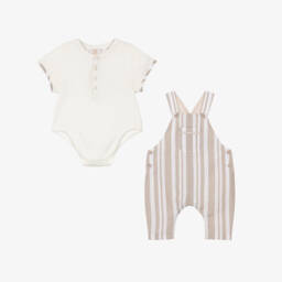 Caramelo Kids-Кремовый полосатый комбинезон для мальчиков | Childrensalon Outlet
