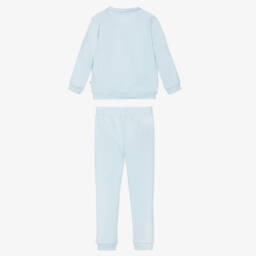 Caramelo Kids-Boys Pale Blue Cotton Logo Tape Tracksuit  | Childrensalon Outlet