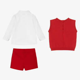 Caramelo Kids-Boys Red Festive Shorts Set | Childrensalon Outlet