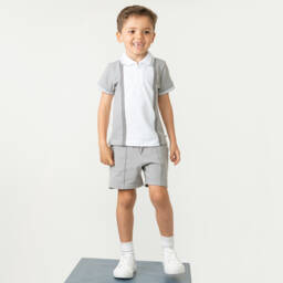 Caramelo Kids-Мягкий серый комплект рубашка поло для мальчиков | Childrensalon Outlet