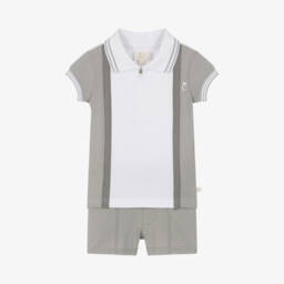 Caramelo Kids-Мягкий серый комплект рубашка поло для мальчиков | Childrensalon Outlet