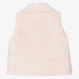 Caramelo Kids-Girls Beige Faux Fur Gilet | Childrensalon Outlet