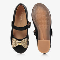 كاراميلو كيدز -حذاء بمب باليرينا جلد صناعي لون أسود للبنات | Childrensalon Outlet