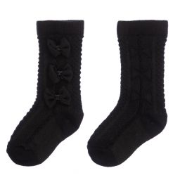 كاراميلو كيدز -Girls Black Cotton Socks | Childrensalon Outlet