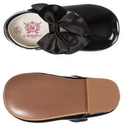 كاراميلو كيدز -حذاء جلد لامع لون أسود للبنات | Childrensalon Outlet