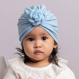 Caramelo Kids-Girls Blue Jersey Turban | Childrensalon Outlet