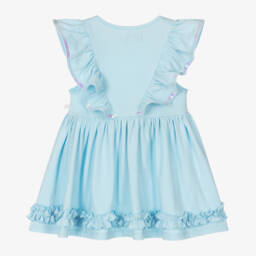 Caramelo Kids-Голубое хлопковое платье с оборками для девочек | Childrensalon Outlet