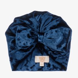 Caramelo Kids-Синий бархатный тюрбан для девочек | Childrensalon Outlet