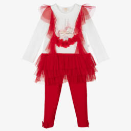 Caramelo Kids-Girls Carousel Cotton Legging Ensemble | Childrensalon Outlet