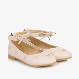 Caramelo Kids-Girls Charming Pink Bow Pumps | Childrensalon Outlet