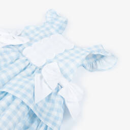 Caramelo Kids-Girls' Gingham Blue Cotton Frock | Childrensalon Outlet
