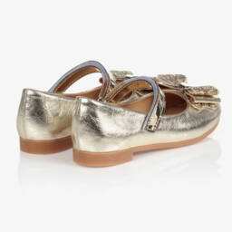 كاراميلو كيدز -حذاء بمب جلد صناعي لامع لون ذهبي للبنات | Childrensalon Outlet