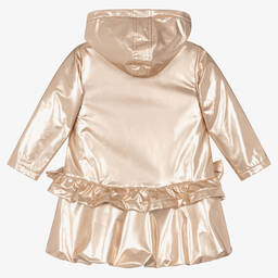 Caramelo Kids-Girls Gold Shimmer Bows Hooded Coat | Childrensalon Outlet
