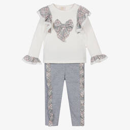 Caramelo Kids-Girls Grey Cotton Trousers Set | Childrensalon Outlet
