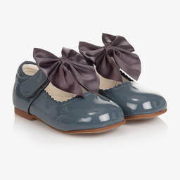 Caramelo Kids-Girls Grey Patent Shoes | Childrensalon Outlet