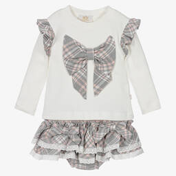 Caramelo Kids-Girls Grey Shorts Set | Childrensalon Outlet